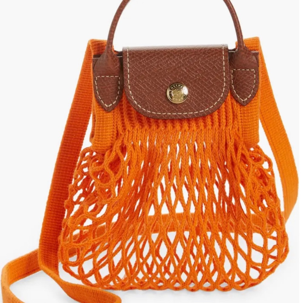 Never Worn Le Pliage Extra Small Filet Knit Shoulder Bag